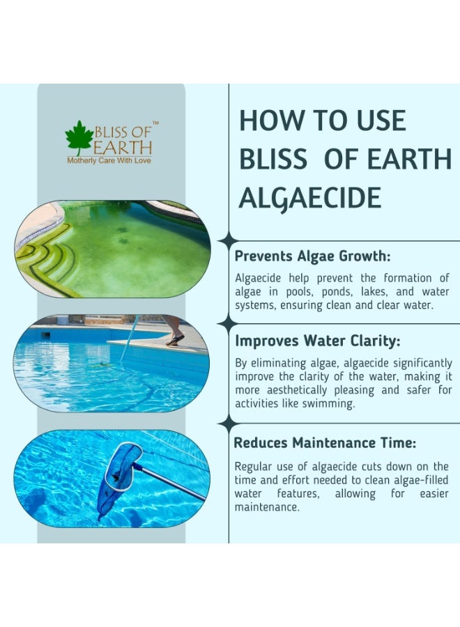 بليس اوف ايرث مبيد الطحالب الياباني للمسابح، 5 لترات، علاج فعال للمسابح لمنع الطحالب ومكافحتها، مناسب لجميع المسابح - Image 3