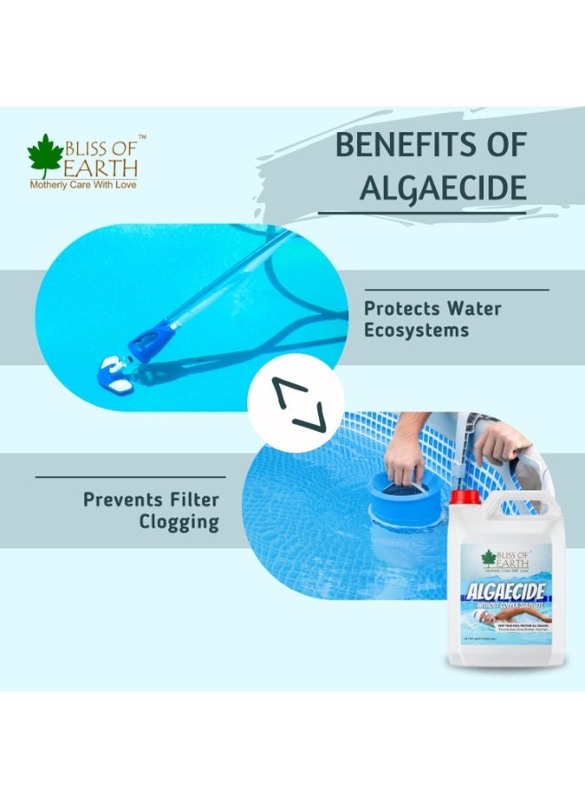 بليس اوف ايرث مبيد الطحالب الياباني للمسابح، 5 لترات، علاج فعال للمسابح لمنع الطحالب ومكافحتها، مناسب لجميع المسابح - Image 5