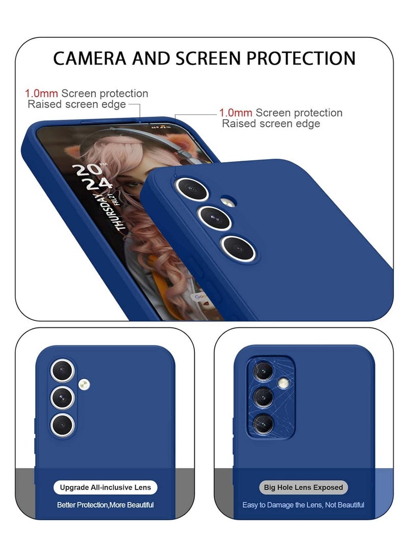 Wtech Samsung Galaxy A55 5G 2024 Premium Soft Liquid Silicone Case Cover (MCRPSN) - Navy Blue  - Image 2