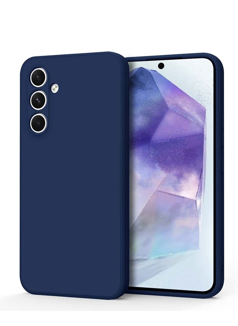 Samsung Galaxy A55 5G 2024 Premium Soft Liquid Silicone Case Cover (MCRPSN) - Navy Blue