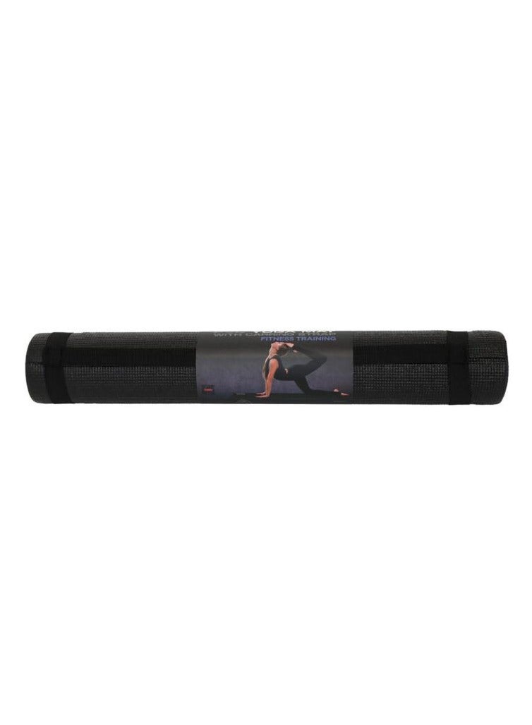 YORK Yoga Mat PVC with Carrying Strap – Non-Slip Exercise Mat for Fitness, Black, 170 x 61 x 0.3 cm - Image 5