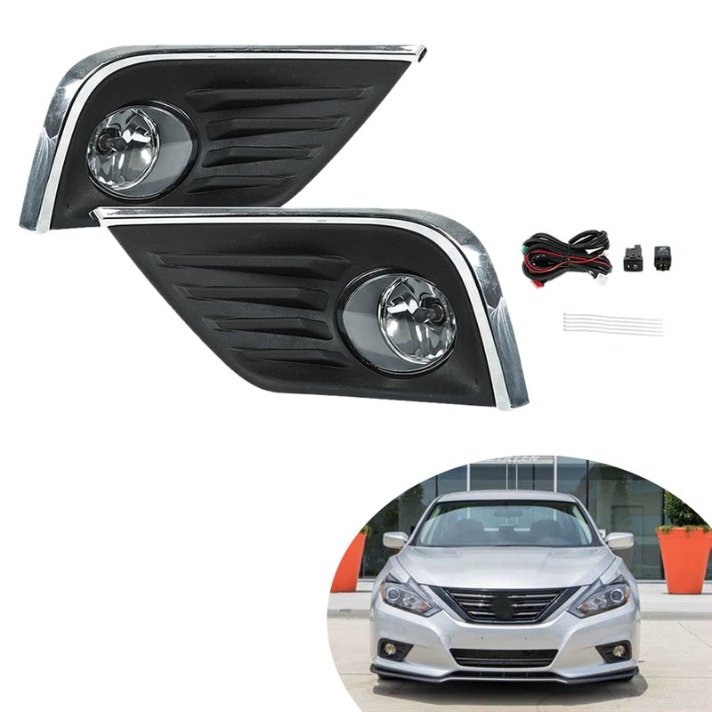 ANTUKO 2Pack Front Bumper Fog Lights Assembly with Bulbs and Switch Wiring Kit Replacement for Replacement for Altima 20162018
