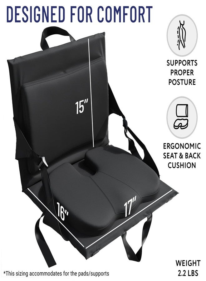 Everlasting Comfort Stadium Seats with Back Support - Adjustable Memory Foam Bleacher Chairs with Back and Cushion, Portable, Easy Folding Stadium Seat Cushion with Storage Pocket - Image 2