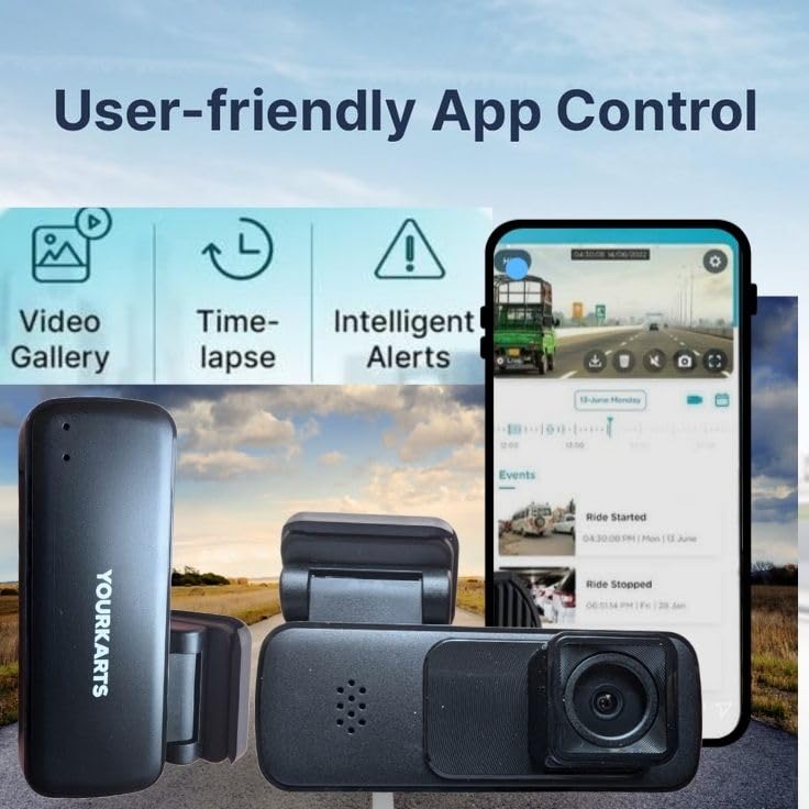 YOURKARTS.COM Compact HD Dash Cam 1296P/1080P with WiFi & Viidure App, Motion Detection, 128GB Support, Wide Temp Range, 12V-24V Compatible, USB-A to Type-C Cable 3m – 18-Month Warranty - Image 2