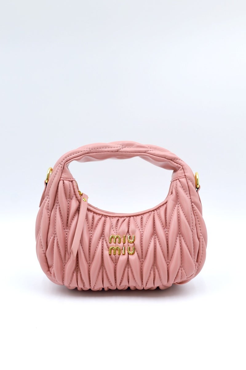 Miu Miu MIU Wander nappa leather hobo Shoulder Bag With Crossbody Strap Zip Closure  - Image 1
