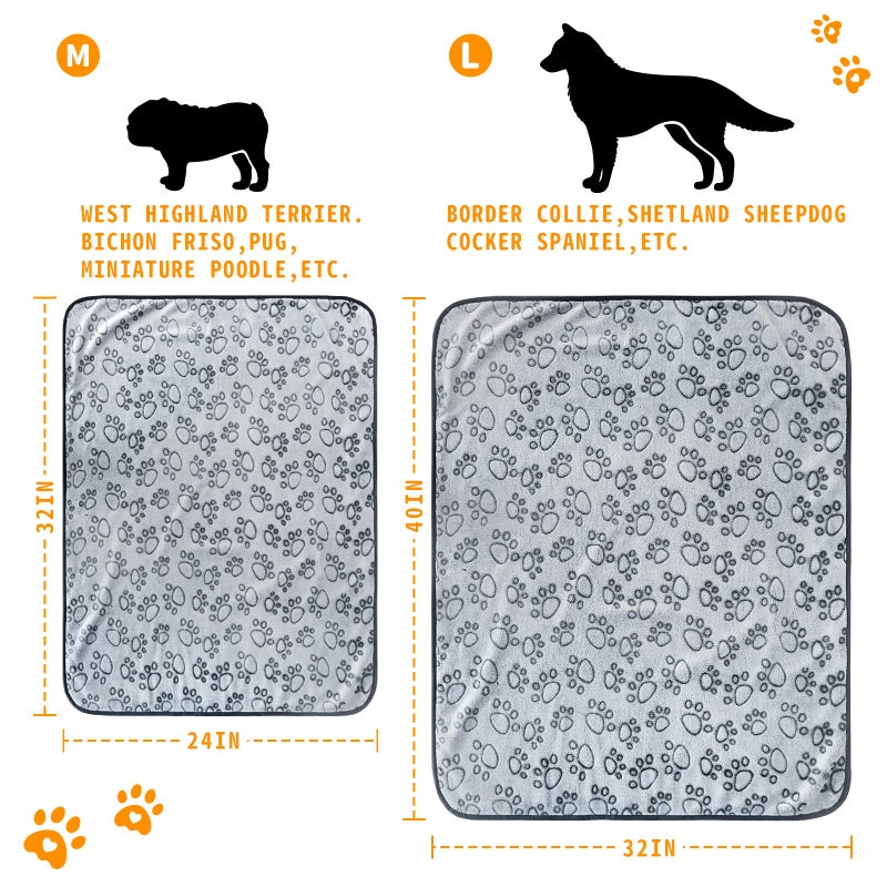 LOKOZ 2 Pack Dog Blanket for Small Medium Dogs, Soft Washable Fleece Pet Blankets with Paw Print, Puppy & Cat Blanket for Bed Couch Sofa, 24"x32" - Image 3