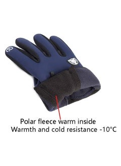 Excefore Winter Warm Gloves Men Women Cycling Wkiing Windproof and Waterproof Pu Leather Touchscreen Cold Weather Driving Gloves M  - Image 5