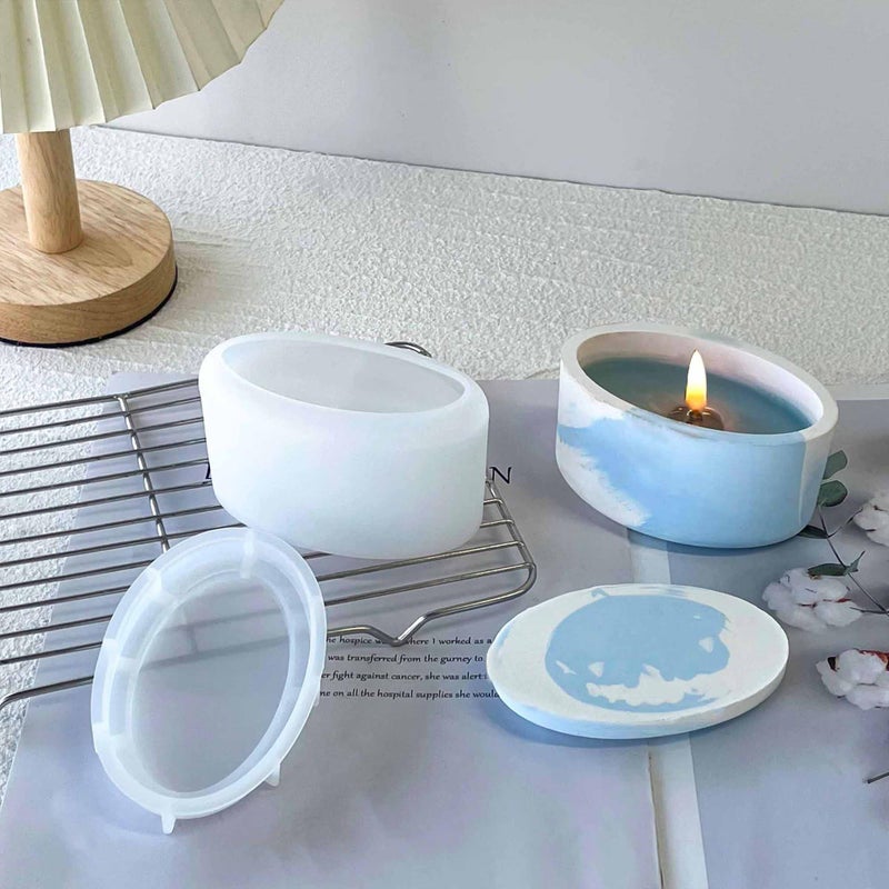 RKPM HOMES RKPM HOMES Box Resin Mold I Oval Cup Shape Silicone Epoxy Casting Mould with Lid I for DIY Handmade Necklace Earring Art Crafts Jewelry Storage Box Ring Trinket Container Home Table Decorations - Image 4