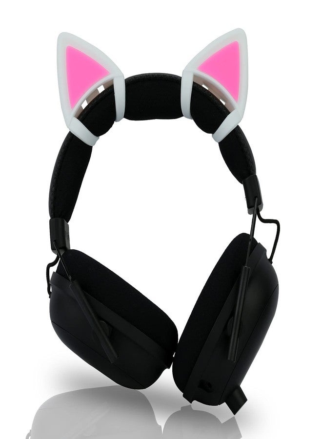 LEFXMOPHY Cat Ears for Headset, Kitty Ear Replacement for Bose/Sony, White Flexible Silicone Attachment Accessories Add on Headphone for PC Kids Girl Men, Pink Glow in Dark - Image 4