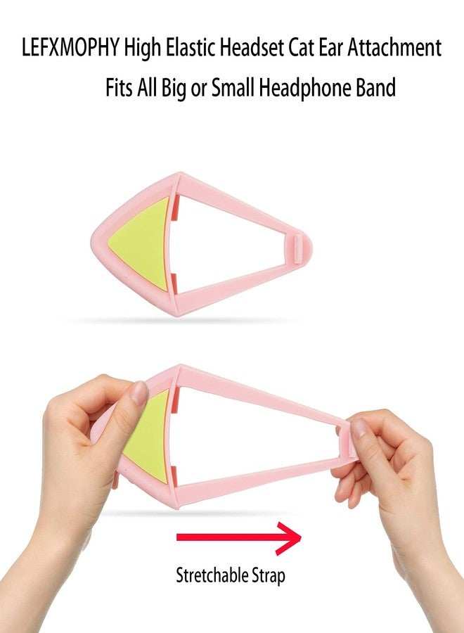 LEFXMOPHY Cat Ears for Headset, Kitty Ear Replacement for Bose/Sony, White Flexible Silicone Attachment Accessories Add on Headphone for PC Kids Girl Men, Pink Glow in Dark - Image 5