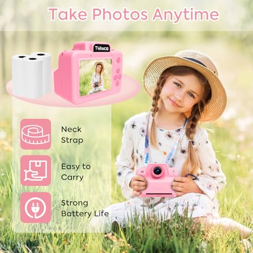 Tbltaca Kids Camera Instant Print Camera for Kids, Toddler Instant Camera for 3 4 5 6 7 8 9 10 Year Old Girls Christmas Birthday Gifts, Portable Kid Child Digital Travel Camera Toy for Girl Boy Age 3-12 - Image 4