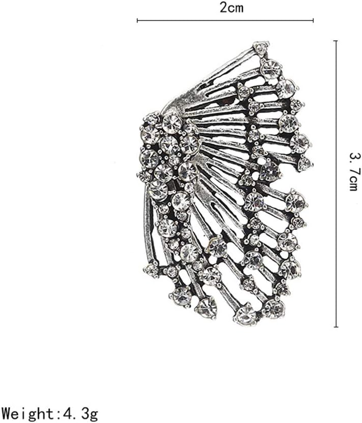 Doubnine Feather Earring Jacket Front Back Stud One Ear Boho Silver Earring Jewelry Women - Image 2