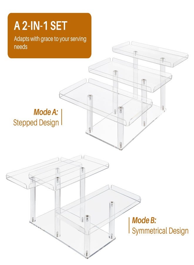 Boxalls Dessert Table Display Set 3 Tier, Clear Acrylic Stands for Cupcakes Dessert Pastry Food Treat, Tiered Buffet Risers Platter Serving Trays for Wedding Birthday Party - Image 3