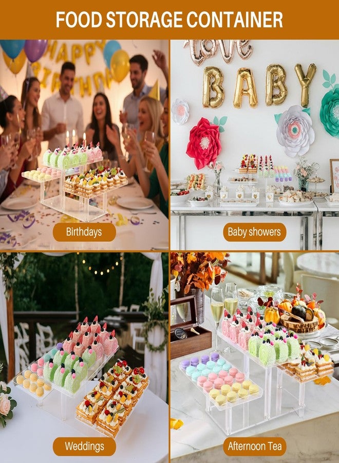Boxalls Dessert Table Display Set 3 Tier, Clear Acrylic Stands for Cupcakes Dessert Pastry Food Treat, Tiered Buffet Risers Platter Serving Trays for Wedding Birthday Party - Image 5