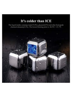 Y&D Whiskey Stones Luxury Gift Set - 8pcs Stainless Steel Reusable Ice Cubes with Barman Tongs and Freezer Tray  - Image 2