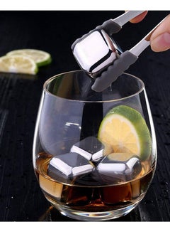 Y&D Whiskey Stones Luxury Gift Set - 8pcs Stainless Steel Reusable Ice Cubes with Barman Tongs and Freezer Tray  - Image 3