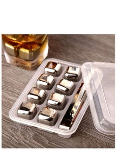 Y&D Whiskey Stones Luxury Gift Set - 8pcs Stainless Steel Reusable Ice Cubes with Barman Tongs and Freezer Tray  - Image 4