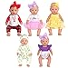 Sweet Dolly Baby Doll Accessories 5 Set of Doll Clothes Dress Bodysuits Outfits for 15 Inch to 18 Inch Dolls 15 Inch Baby Dolls 11 PCs in Total Doll Clothes and Accessories - Image 2