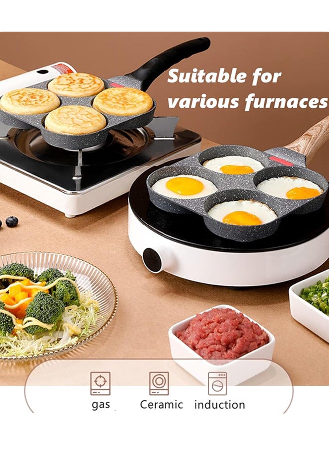وعاء قلي البيض، وعاء طهي البانكيك بدون عصا للفطور، سكيلة الإفطار متعددة الاستعمالات، مناسب لوقد الغاز وطباخ الحث (أسود) - Image 5