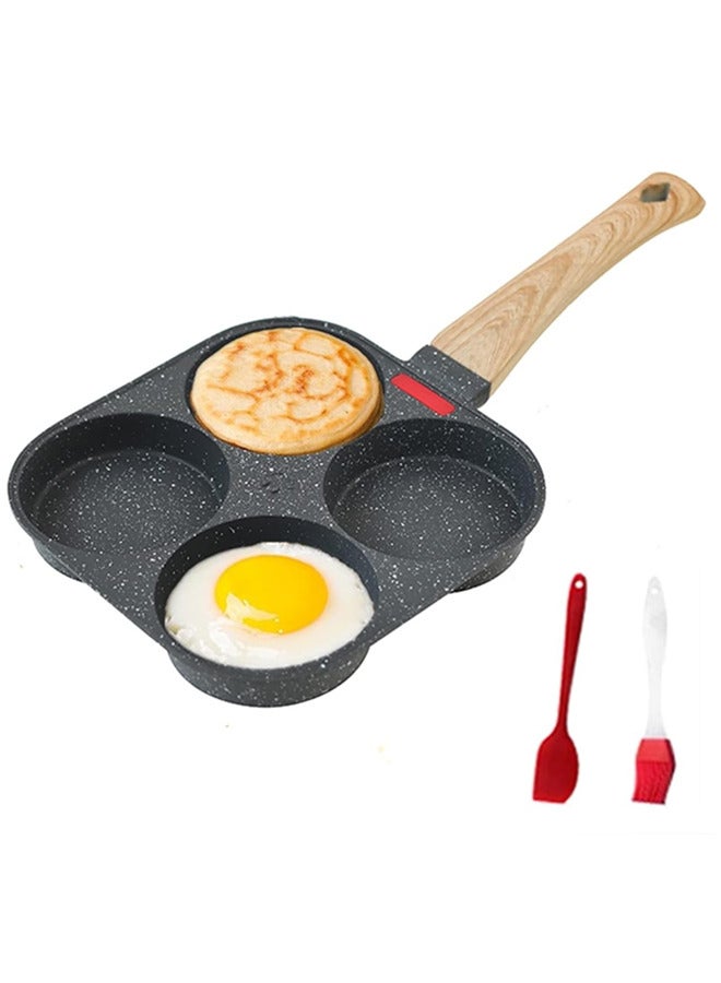 وعاء قلي البيض، وعاء طهي البانكيك بدون عصا للفطور، سكيلة الإفطار متعددة الاستعمالات، مناسب لوقد الغاز وطباخ الحث (أسود) - Image 1