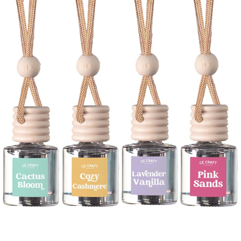 Ce Craft Hanging Car Air Freshener - Fragrance Oil Diffuser With Essential Oils - Long-Lasting Aromatherapy Scents For Automobiles - 4 Pack  Floral - Image 2
