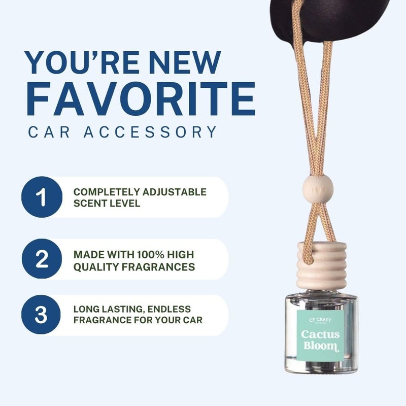 Ce Craft Hanging Car Air Freshener - Fragrance Oil Diffuser With Essential Oils - Long-Lasting Aromatherapy Scents For Automobiles - 4 Pack  Floral - Image 4