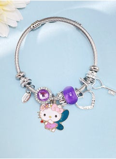 Sanrio Sanrio series Hello Kitty adjustable creative bead combination bracelet bracelet, classic cartoon design jewelry, suitable for girls of all ages  - Image 1