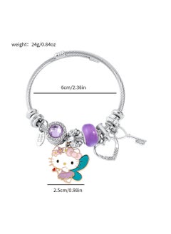 Sanrio Sanrio series Hello Kitty adjustable creative bead combination bracelet bracelet, classic cartoon design jewelry, suitable for girls of all ages  - Image 3