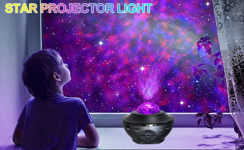 LED Wave Projector Lamp - 10 Colors Starry Sky & Ocean Effect Built-In BT 5.2 Speaker USB Flash Disk Compatibility Timer Remote Voice Control Black Cordless Lamp for Home Decor Party Night Use - Image 5