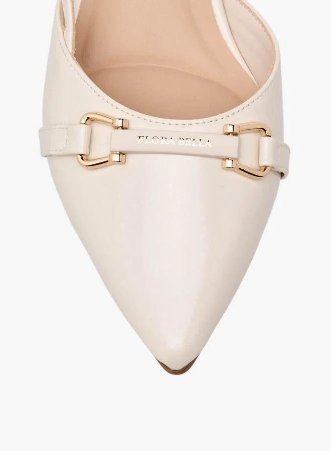 Flora Bella By Shoexpress CREAM Flora Bella Women Cone Heel Pointed Toe Shoes for Women | Best Price UAE