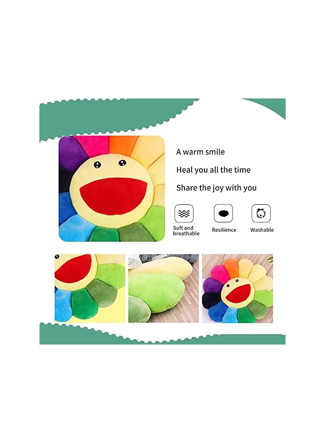 The Bros Floor Pillows for Kids Reading Book, Gaint Sunflower Pillows, Flower Floor Cushions Kids Chair Cushion for Kids Reading Book (Colorful, 43 cm) - Image 3