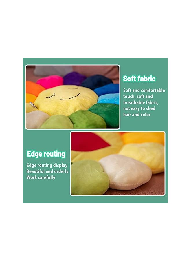 The Bros Floor Pillows for Kids Reading Book, Gaint Sunflower Pillows, Flower Floor Cushions Kids Chair Cushion for Kids Reading Book (Colorful, 43 cm) - Image 4