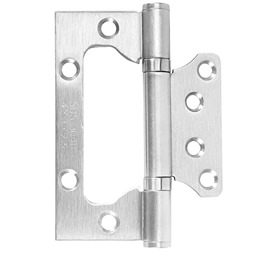 SINJEUN 18 PCS 4 x 3 Inch Non-Mortise Door Hinges, Stainless Steel Flush Heavy Duty Door Hinges with 144 Mounting Screws for Motorhome, Trailer, Camper, Brushed Surface, Silver - Image 4