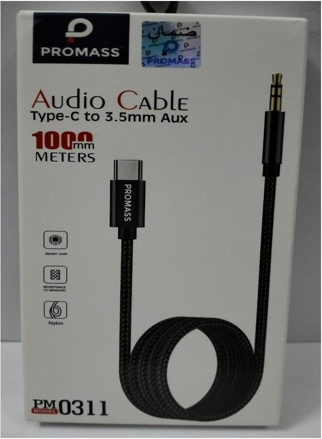 PROMASS Type-C To 3.5mm Audio Cable Black. - Image 1