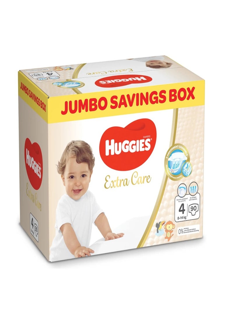 هجيز حفائض عناية فائقة مقاس 4 صندوق جامبو 90حفاضة - Image 1
