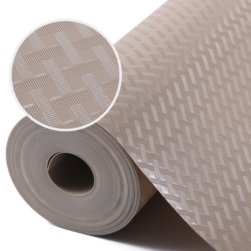 StaHom Shelf Liners for Kitchen Cabinets Refrigerator Liners Waterproof & Oil-Proof Kitchen Cupboard Liner Drawer Mats EVA Material Non Adhesive Fridge Liner for Shelves Beige 11.8 x 59 Inches - Image 1