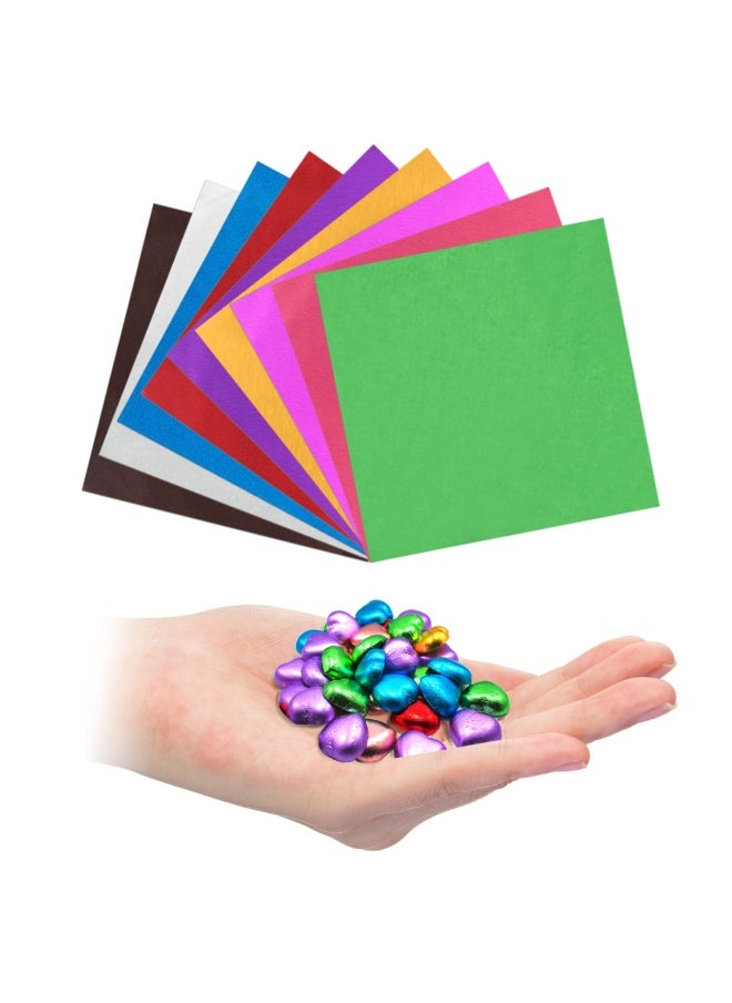 eBoot - 900 Pieces Chocolate Wrappers Candy Wrappers Aluminium Foil Packaging For Homemade Caramel And Diy Candies Decoration Square 4 X 4 Inches 9 Colors - Image 1