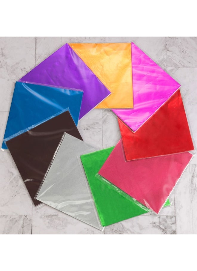 eBoot - 900 Pieces Chocolate Wrappers Candy Wrappers Aluminium Foil Packaging For Homemade Caramel And Diy Candies Decoration Square 4 X 4 Inches 9 Colors - Image 1