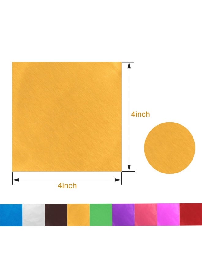 eBoot - 900 Pieces Chocolate Wrappers Candy Wrappers Aluminium Foil Packaging For Homemade Caramel And Diy Candies Decoration Square 4 X 4 Inches 9 Colors - Image 1