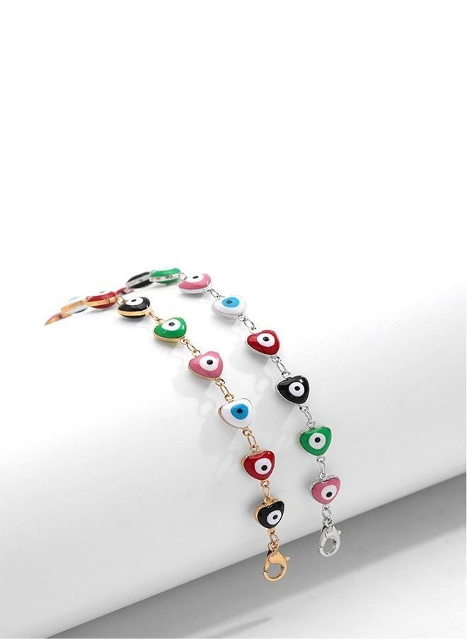 DURKU - Devil's Eye Simple Color Eyes Love Diamond Necklace Bracelet Foot Chain - Image 1