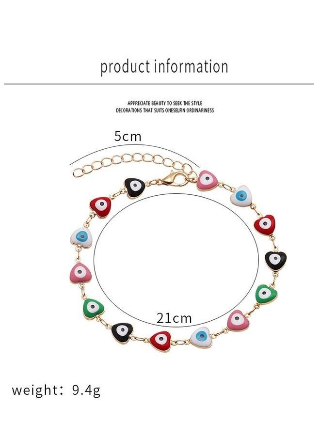 DURKU - Devil's Eye Simple Color Eyes Love Diamond Necklace Bracelet Foot Chain - Image 1