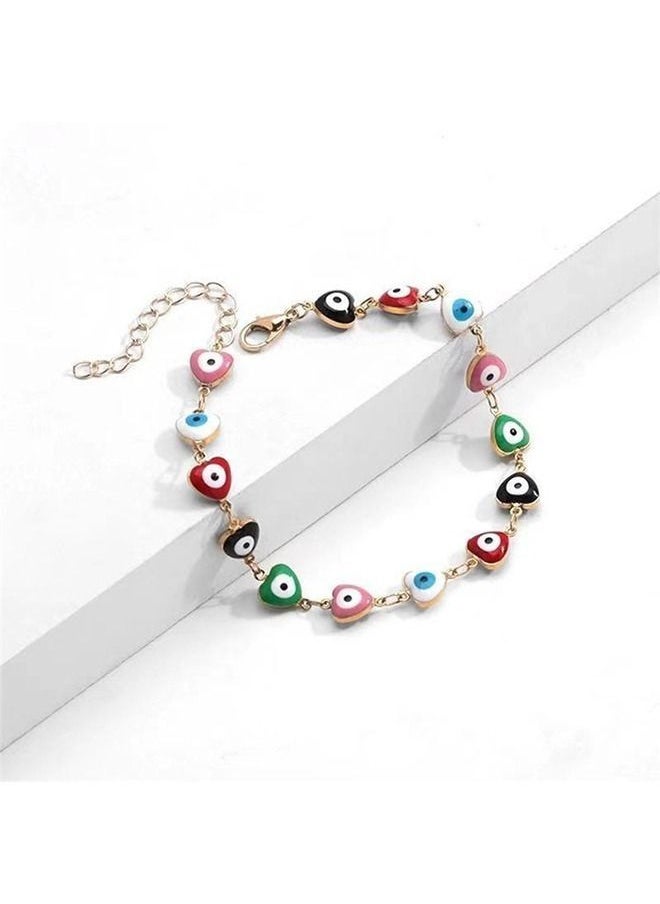 DURKU - Devil's Eye Simple Color Eyes Love Diamond Necklace Bracelet Foot Chain - Image 1