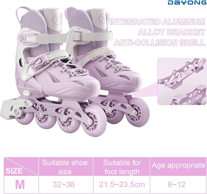 DAYONG Adjustable Roller Skates for Kids with Light Up Wheels - Image 2
