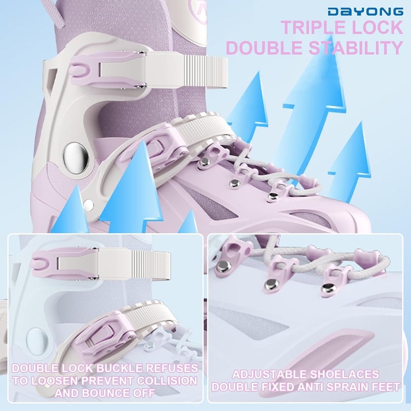 DAYONG Adjustable Roller Skates for Kids with Light Up Wheels - Image 5