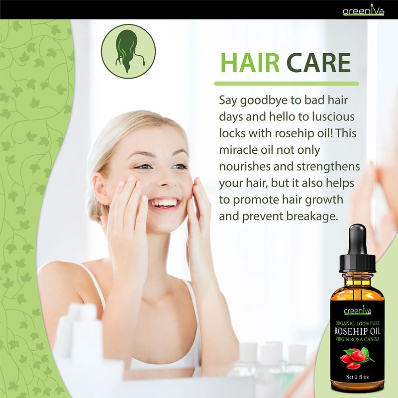 GreenIVe Rosehip Oil Rosa Canina 100% Pure Cold Pressed Virgin Oil Hair and Skin and DIY products (4oz dropper) - Image 5