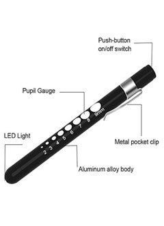 ULHYC 2-Piece Diagnostic Medical Pen Light, Mini Reusable LED Pen Light, Pen Flashlight, Doctor Nurse Emergency Pen Light, Black and Silver  - Image 4