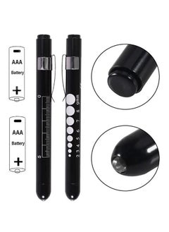 ULHYC 2-Piece Diagnostic Medical Pen Light, Mini Reusable LED Pen Light, Pen Flashlight, Doctor Nurse Emergency Pen Light, Black and Silver  - Image 3