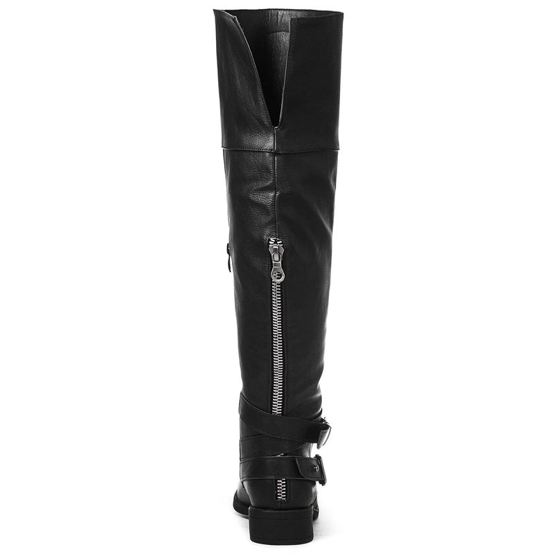 GLOBALWIN Women's Over The Knee Thigh High Black Tall Boots for Women Long Boots with Side Zipper Size 6M - Image 5
