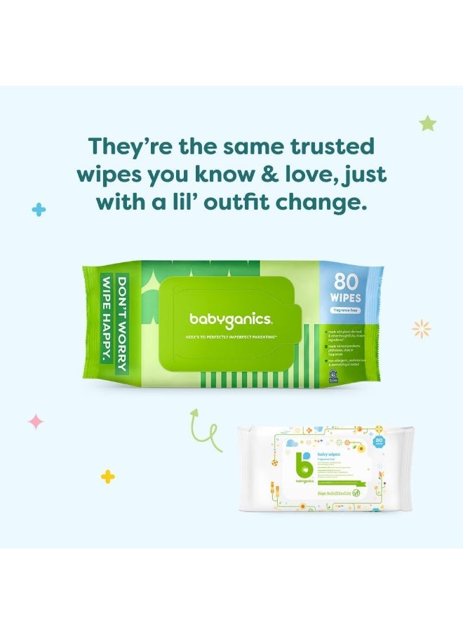 Babyganics Babyganics Baby Wipes, Unscented Diaper Wipes, 240 Count, (3 Packs of 80), Non-Allergenic and formulated with Plant Derived Ingredients  - Image 3