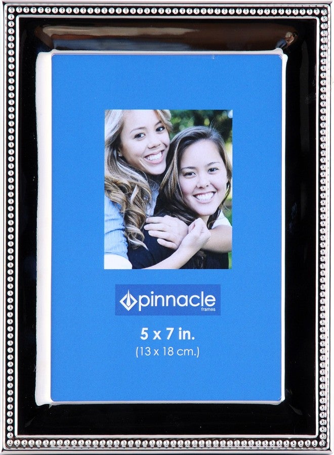 إطار مكتب فضي مزين بالخرز من بيناكل فريمز، 5 بوصات × 7 بوصات